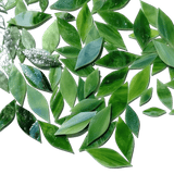 Precut Stained Glass Green Leaves, Mosaic Greenery, Package of 20 Glass Pieces
