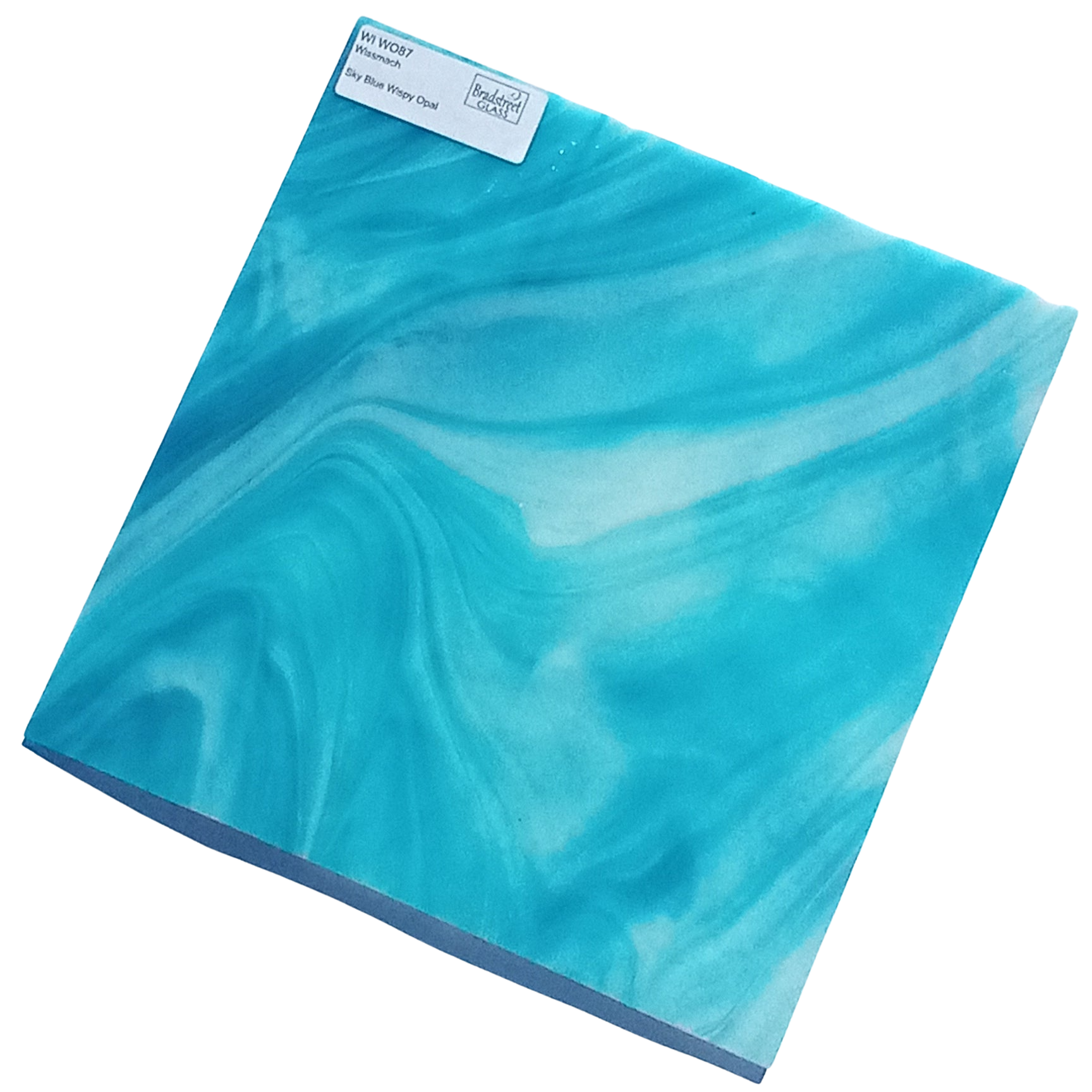 Bradstreet Glass Sky Blue Wispy Opal Stained Glass Sheet Wissmach WO87