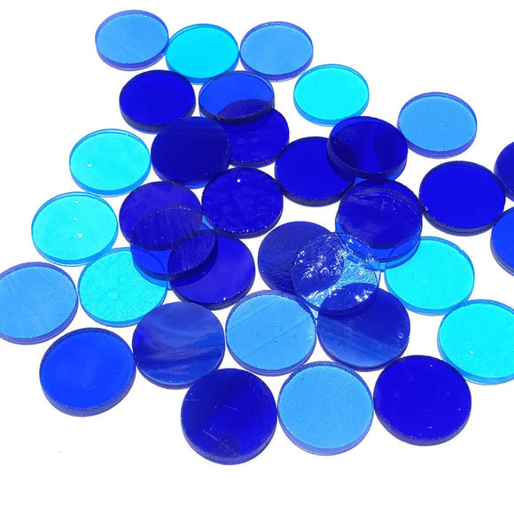 Blue Precut Stained Glass Circles, 1