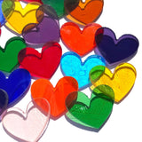 Precut Stained Glass 2" Hearts, Assorted Colors, Package of 10 or 20