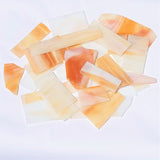 Amber Opal White Stained Glass Scraps, Curated 1 Lb of Reclaimed Shop Scrap Glass in Shades of Amber Opal