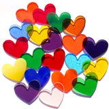 Precut Stained Glass Hearts, Assorted Colors, 1 inch Glass Hearts for Mosaics, Jewelry, Stained Glass
