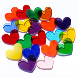 Precut Stained Glass Hearts, Assorted Colors, 1 inch Glass Hearts for Mosaics, Jewelry, Stained Glass