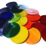 Precut Stained Glass Circles, 2" Diameter Glass Circles in Assorted Colors, Glass Art Supplies