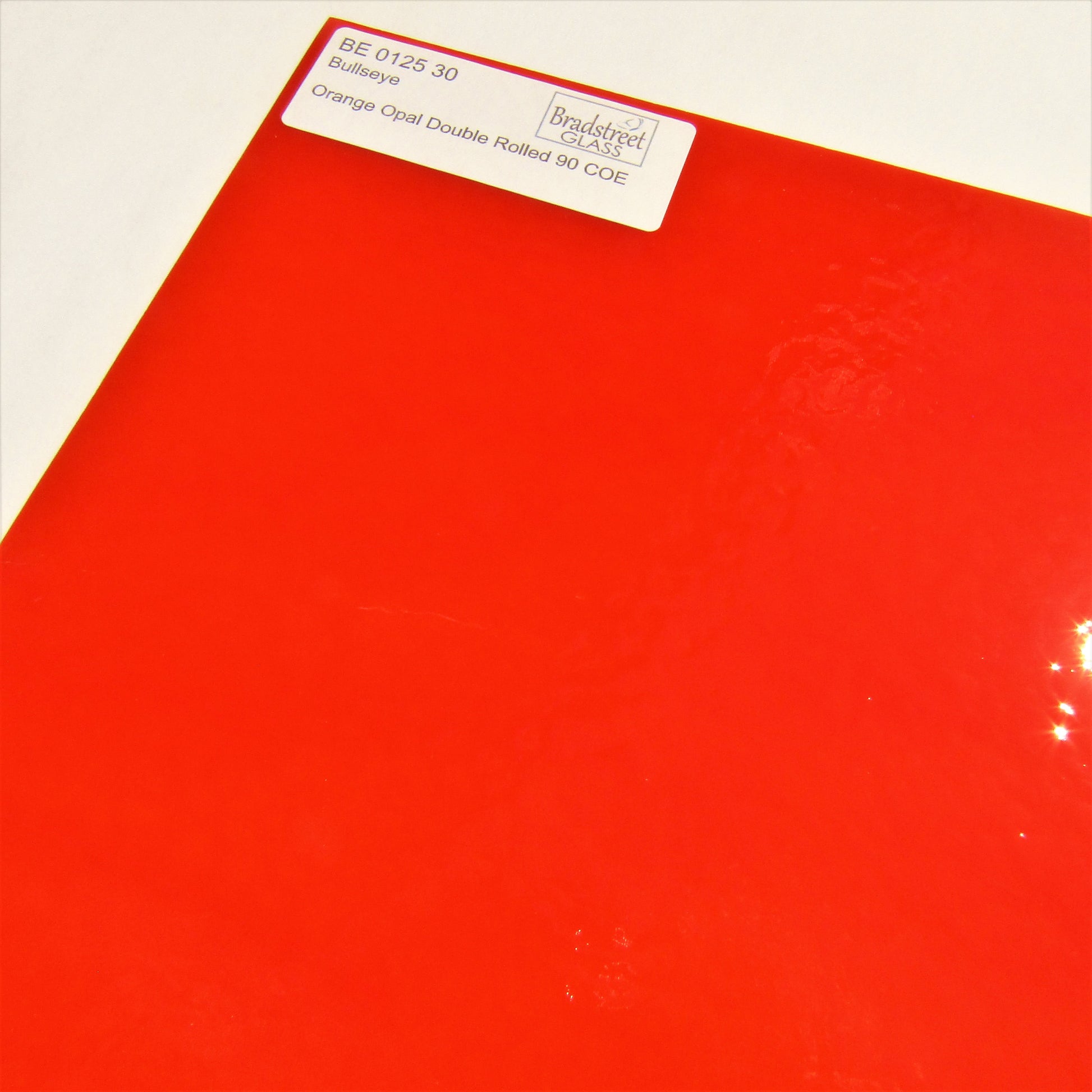 Bradstreet Glass Orange Opal Stained Glass Sheet Opaque Double Roll 90 COE Bullseye 0125 30F