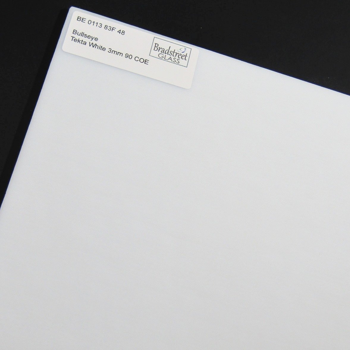 Tekta White Fusible Stained Glass Sheet 90 COE Opaque Bullseye 0113 83F