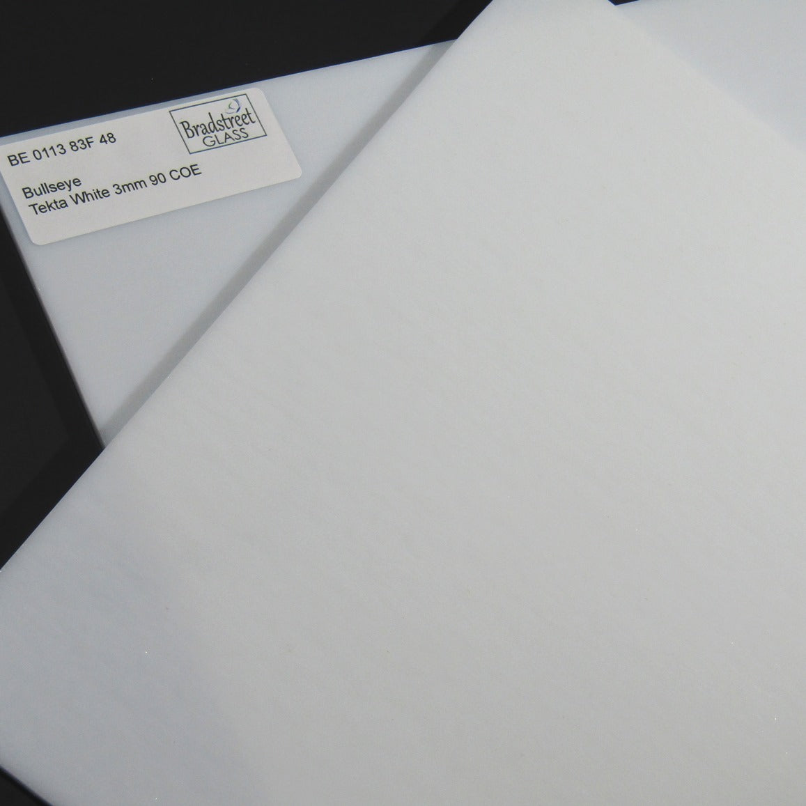 Tekta White Fusible Stained Glass Sheet 90 COE Opaque Bullseye 0113 83F