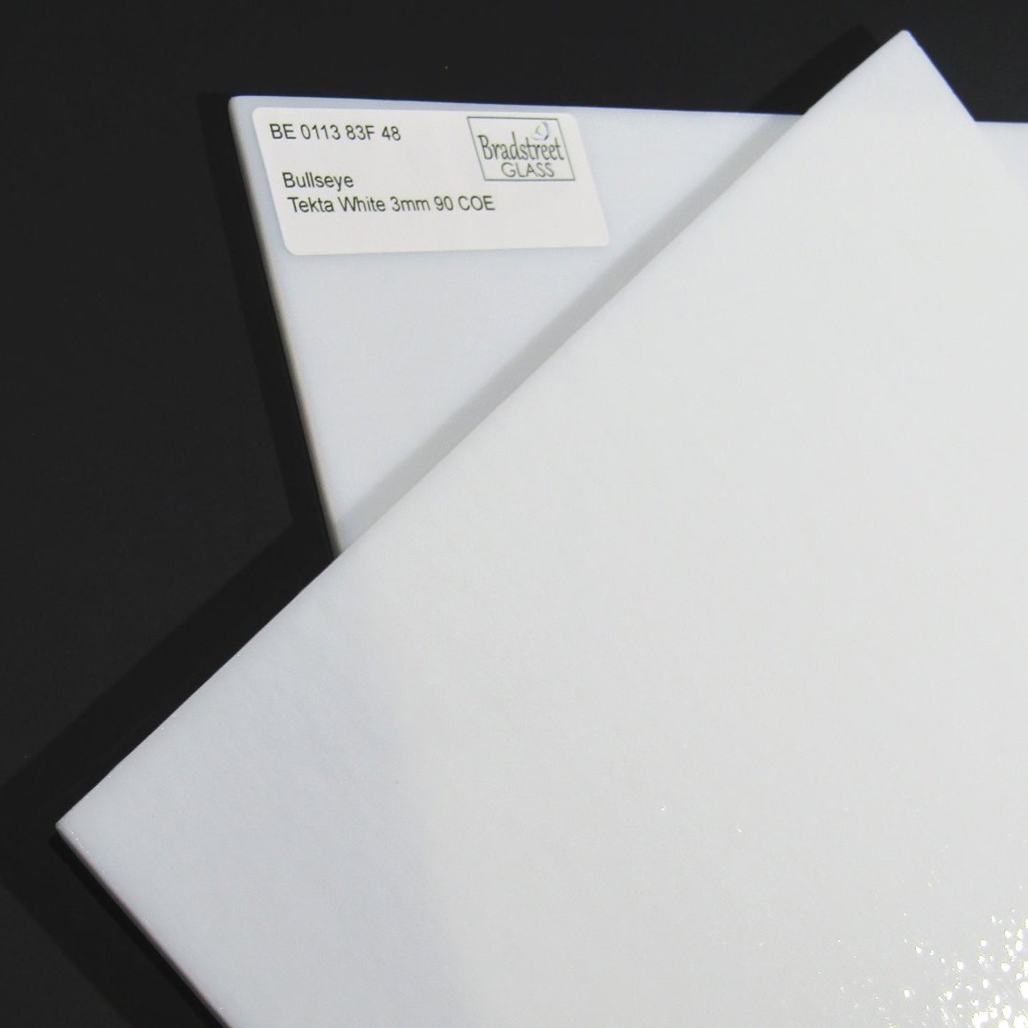 Tekta White Fusible Stained Glass Sheet 90 COE Opaque Bullseye 0113 83F