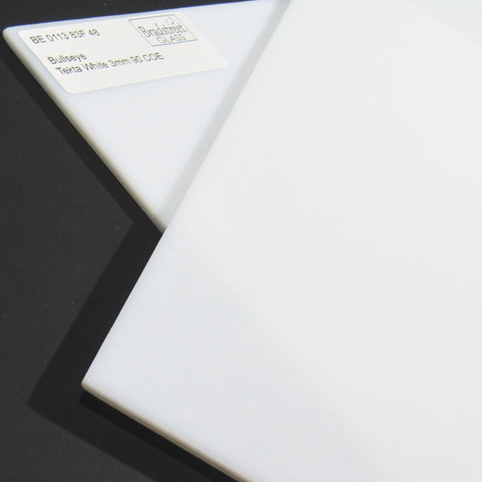 Tekta White Fusible Stained Glass Sheet 90 COE Opaque Bullseye 0113 83F