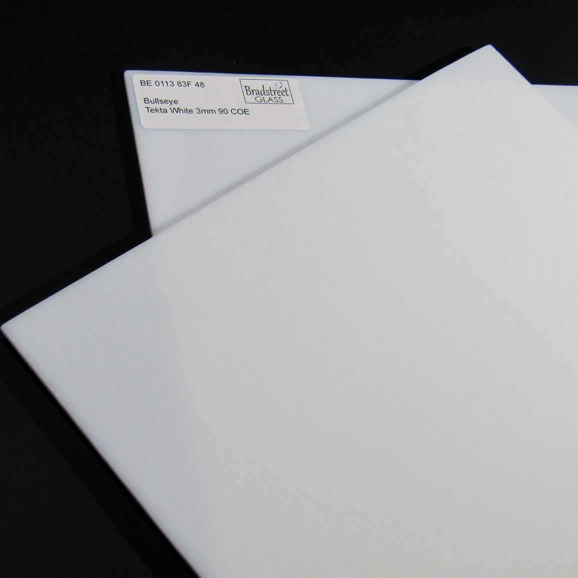 Tekta White Fusible Stained Glass Sheet 90 COE Opaque Bullseye 0113 83F