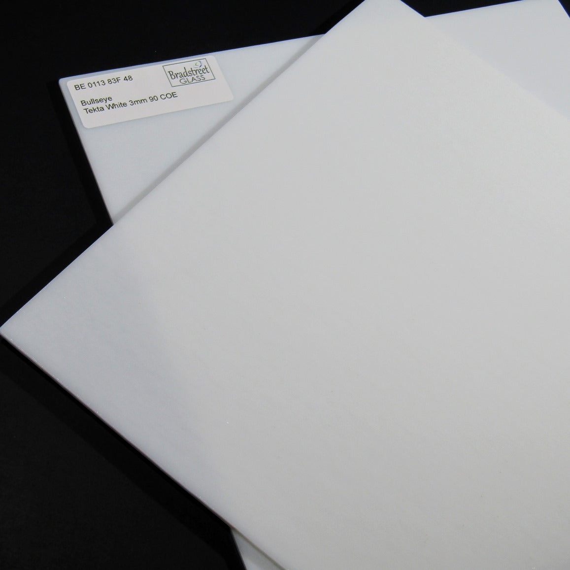 Tekta White Fusible Stained Glass Sheet 90 COE Opaque Bullseye 0113 83F