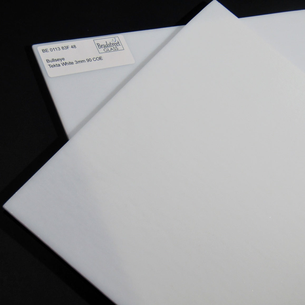 Tekta White Fusible Stained Glass Sheet 90 COE Opaque Bullseye 0113 83F