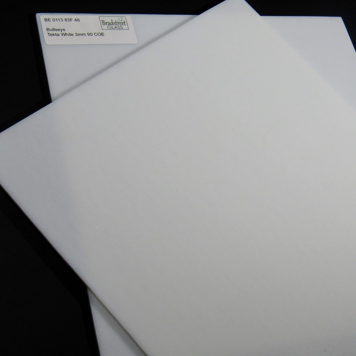 Tekta White Fusible Stained Glass Sheet 90 COE Opaque Bullseye 0113 83F