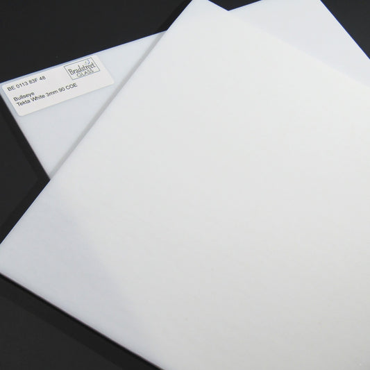 Tekta White Fusible Stained Glass Sheet 90 COE Opaque Bullseye 0113 83F