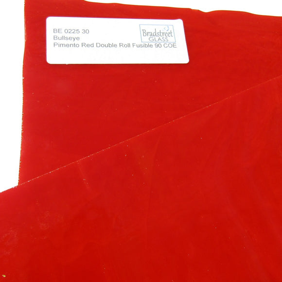Bullseye Pimento Red Opal Stained Glass Sheet Fusible 90 COE Double Rolled BE 0225 30F