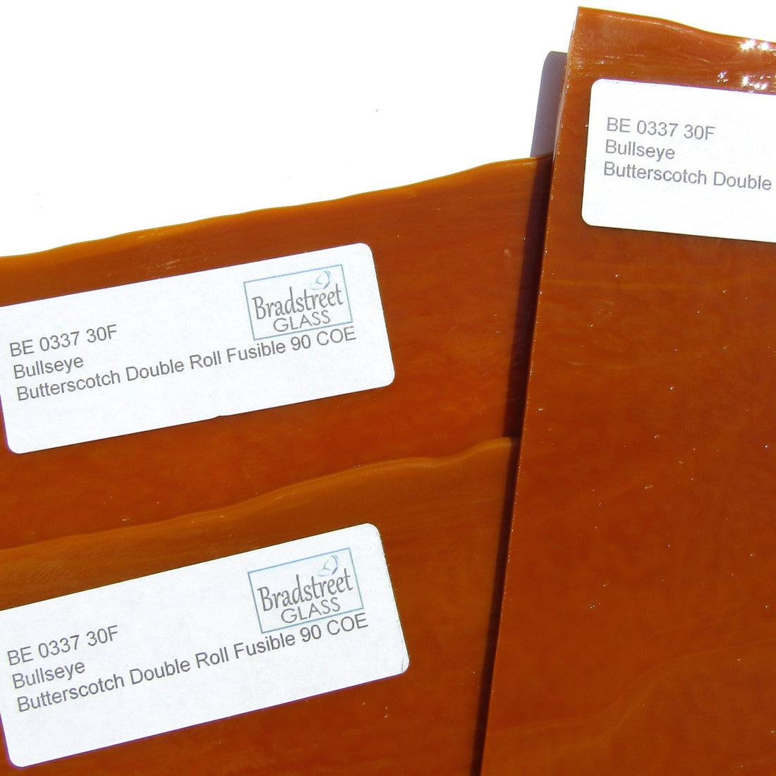 Butterscotch Fusible Stained Glass Sheet 90 COE Bullseye 0337 30 ...