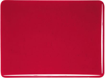 Red Cathedral Transparent Double Roll Fusible 90 COE Bullseye 7x10 Stained Glass Sheet BE 1122 30F