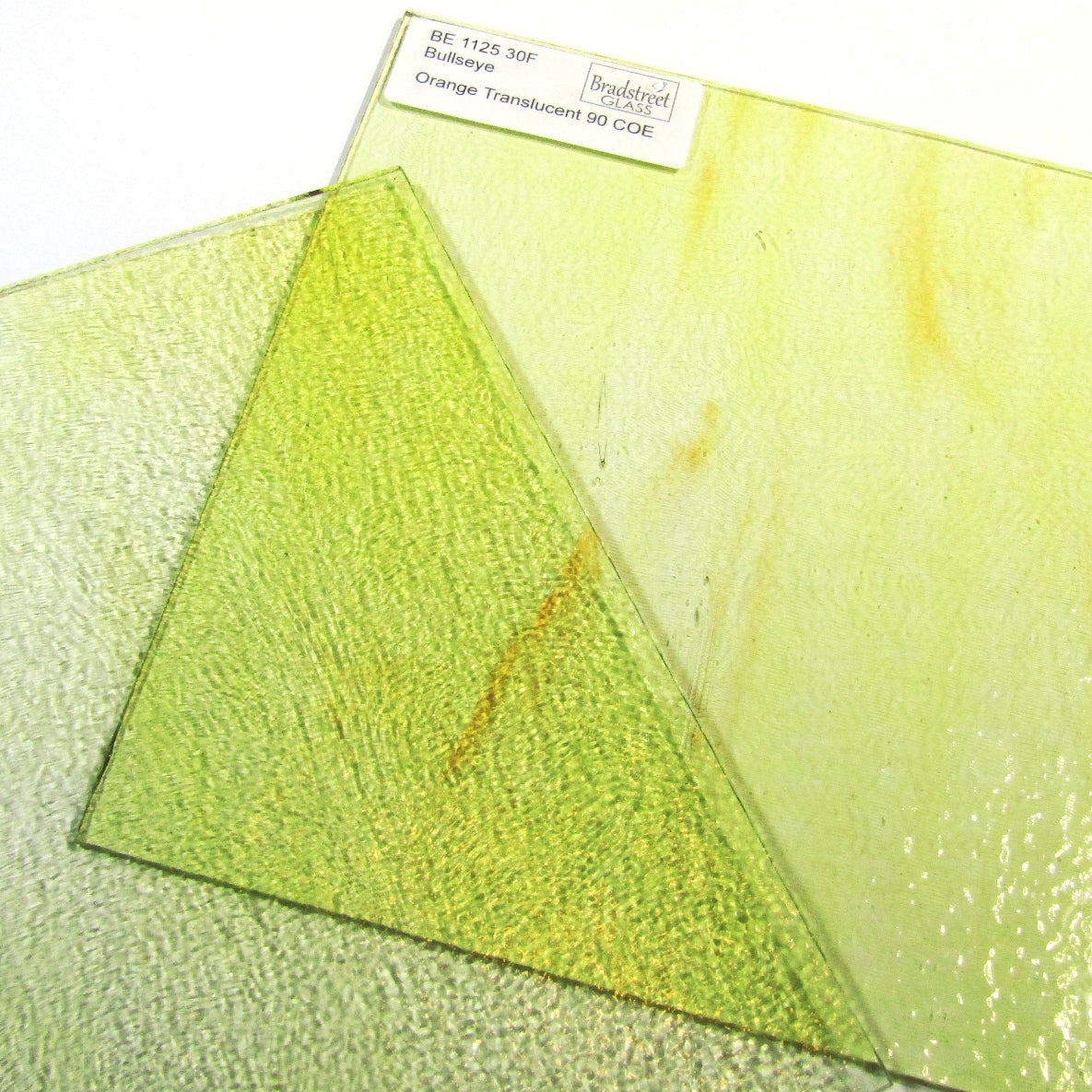 Orange Fusible Stained Glass Sheet 90 COE Transparent Bullseye 1125 30F