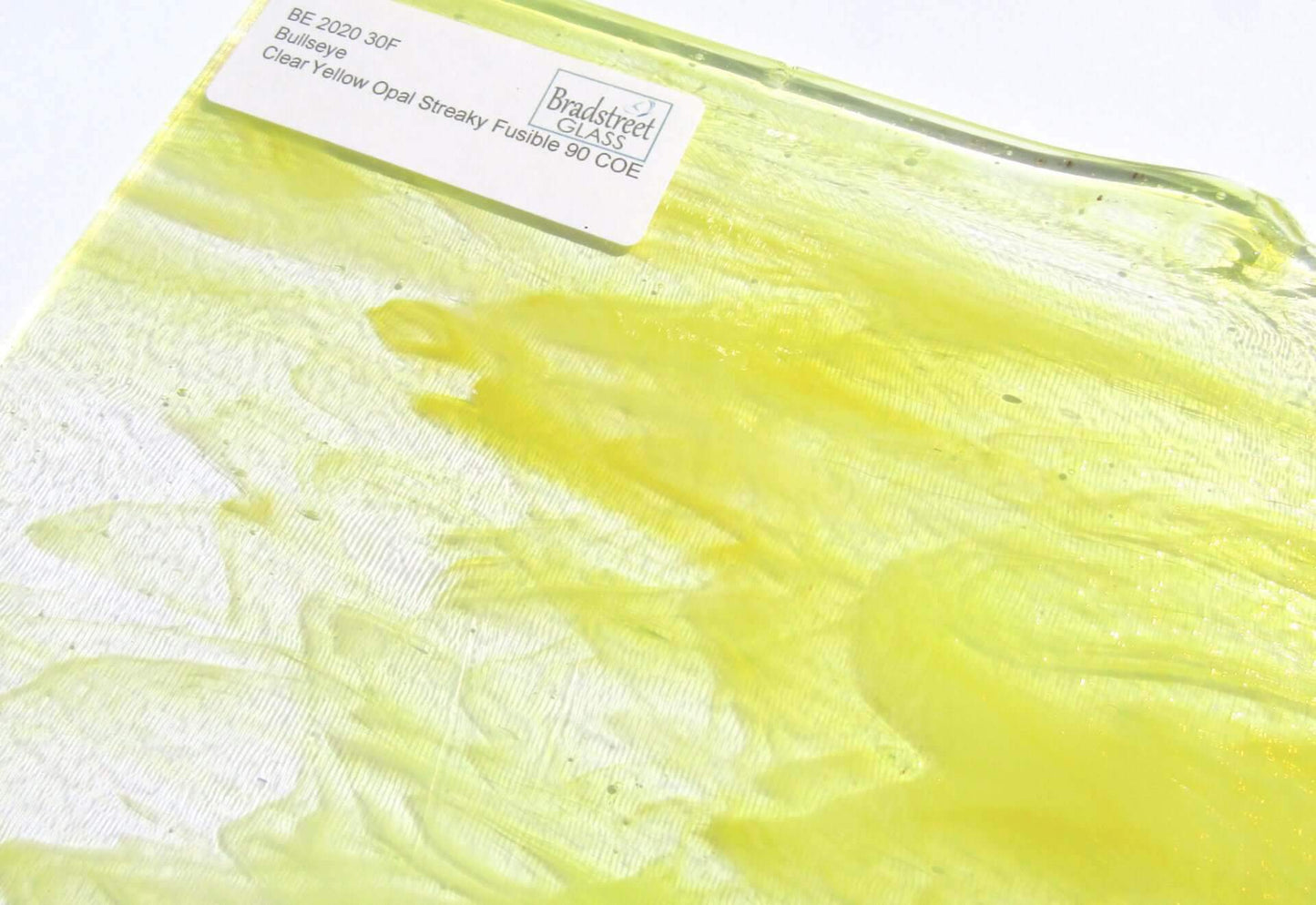 Clear Yellow Opal Fusible Stained Glass Sheet 90 COE Bullseye 2020 30F