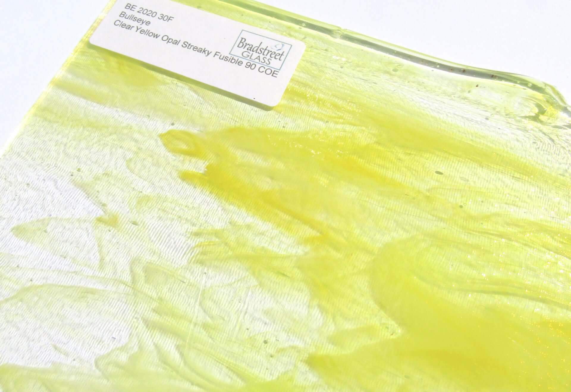 Clear Yellow Opal Fusible Stained Glass Sheet 90 COE Bullseye 2020 30F