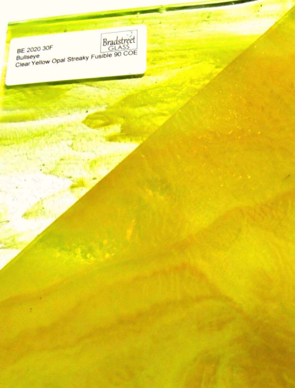 Clear Yellow Opal Fusible Stained Glass Sheet 90 COE Bullseye 2020 30F
