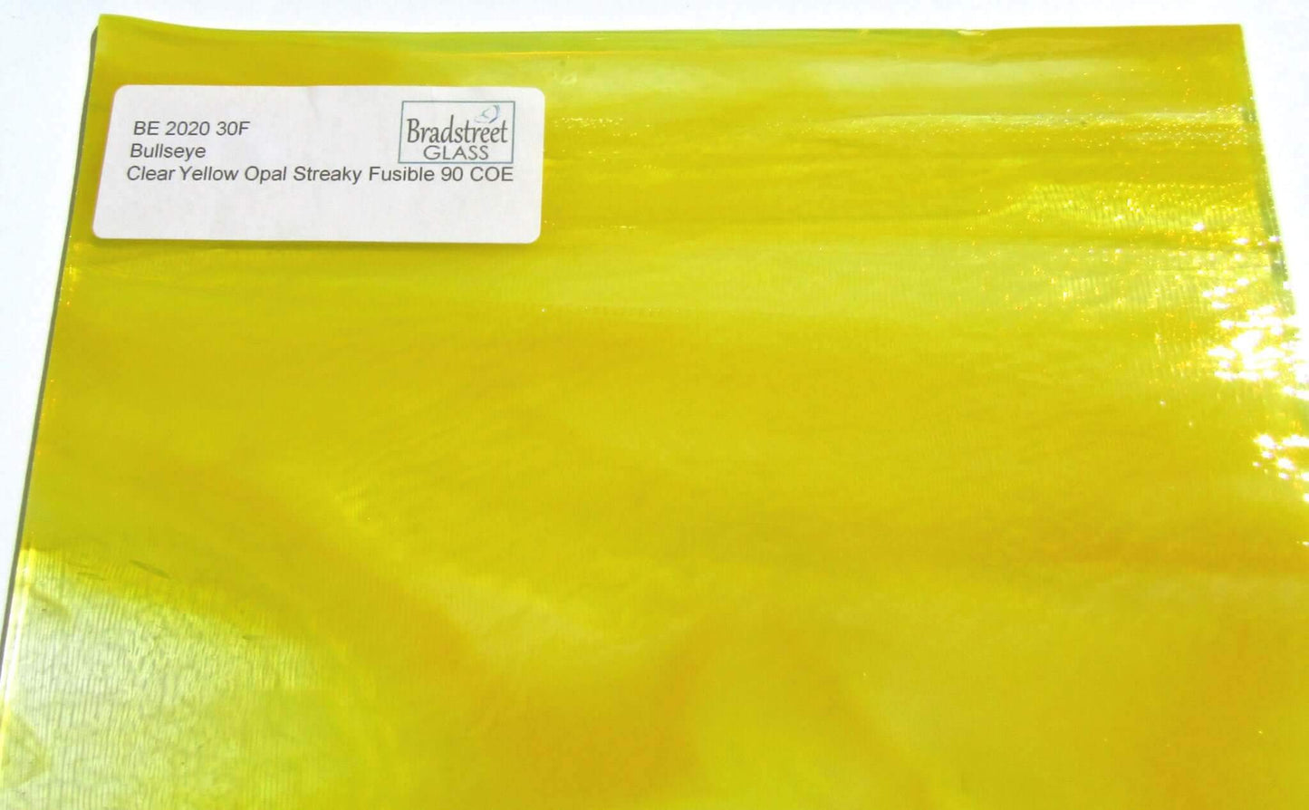 Clear Yellow Opal Fusible Stained Glass Sheet 90 COE Bullseye 2020 30F