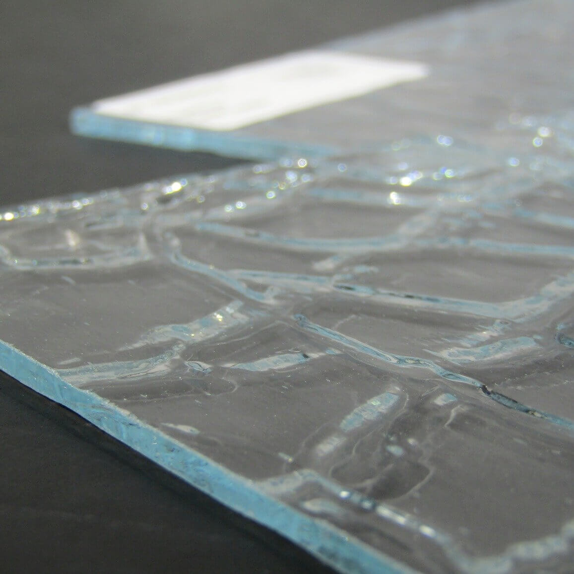 Bradstreet Glass Clear Crackle Textured Stained Glass Sheet Oceanside SF100CRAKL COE 96