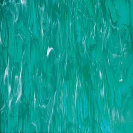Teal Green White Wispy Fusible Stained Glass Sheet 96 COE Oceanside Spectrum SF823.92