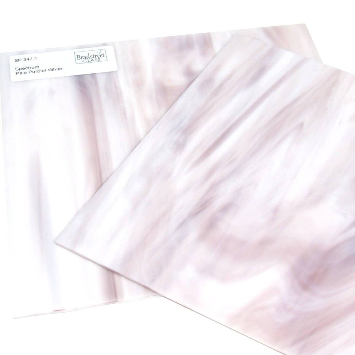 Oceanside SF347.1 Stained Glass Sheet Streaky Pale Purple and White Opal
