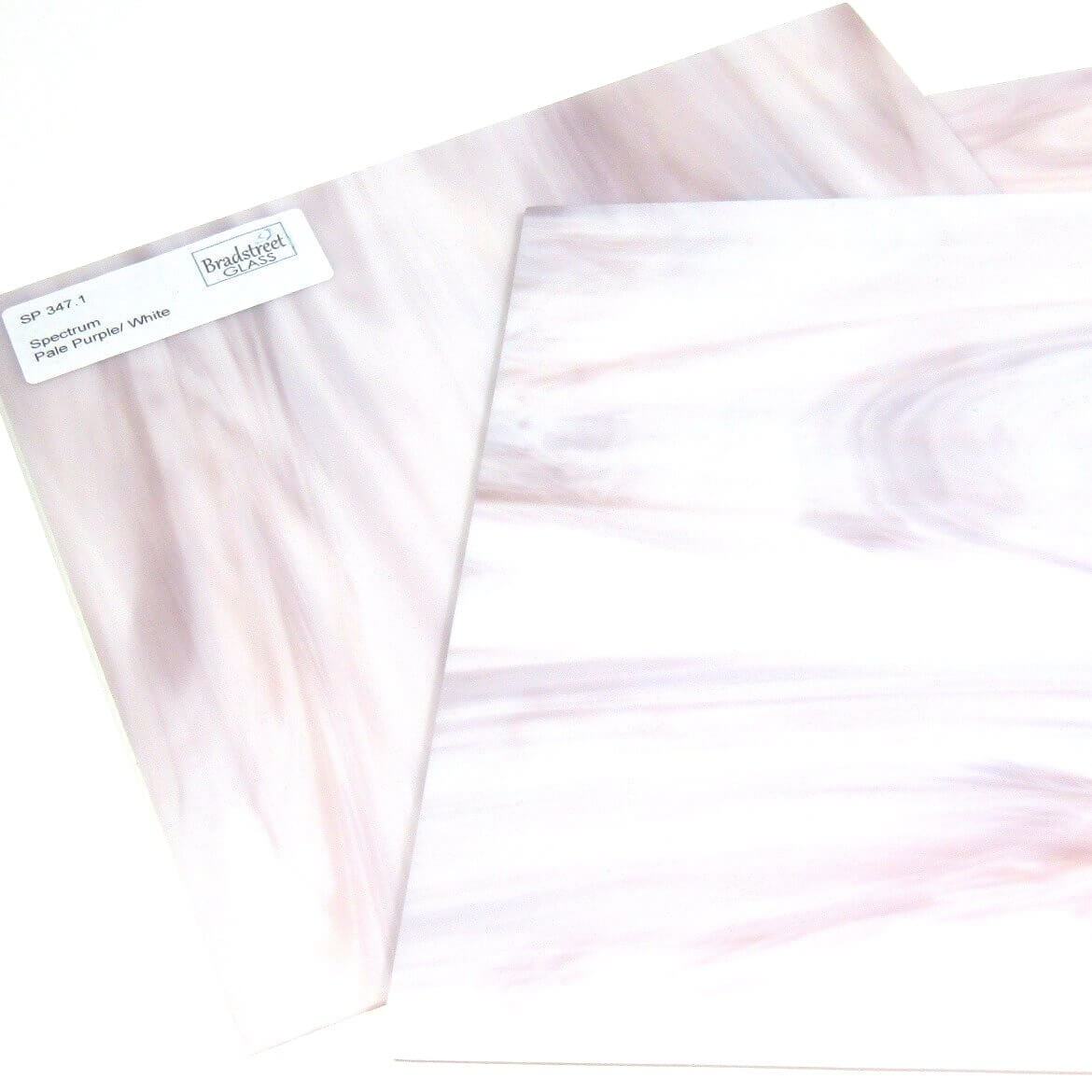 Oceanside SF347.1 Stained Glass Sheet Streaky Pale Purple and White Opal