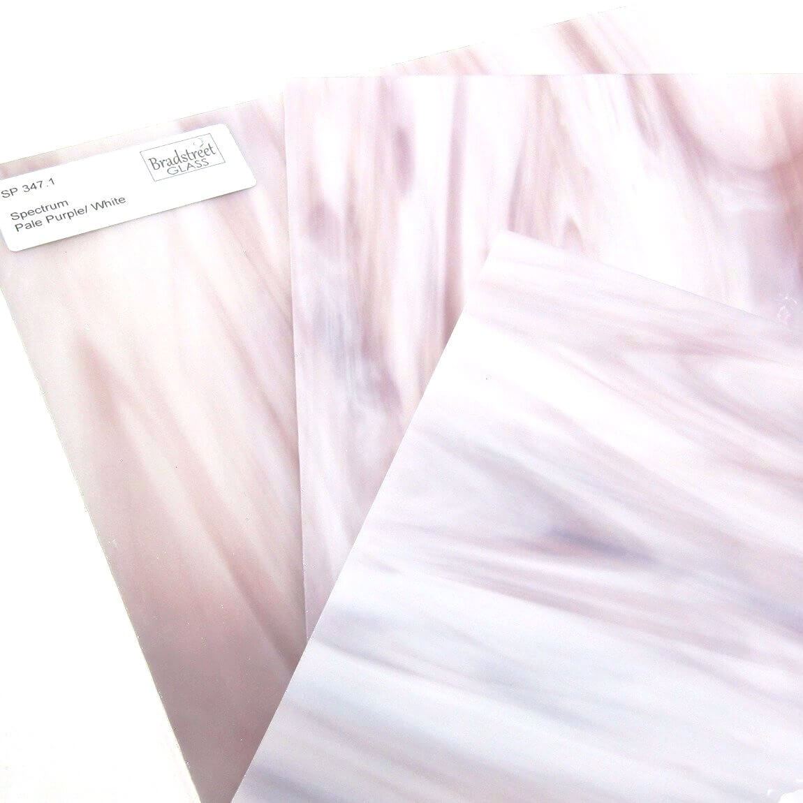 Oceanside SF347.1 Stained Glass Sheet Streaky Pale Purple and White Opal