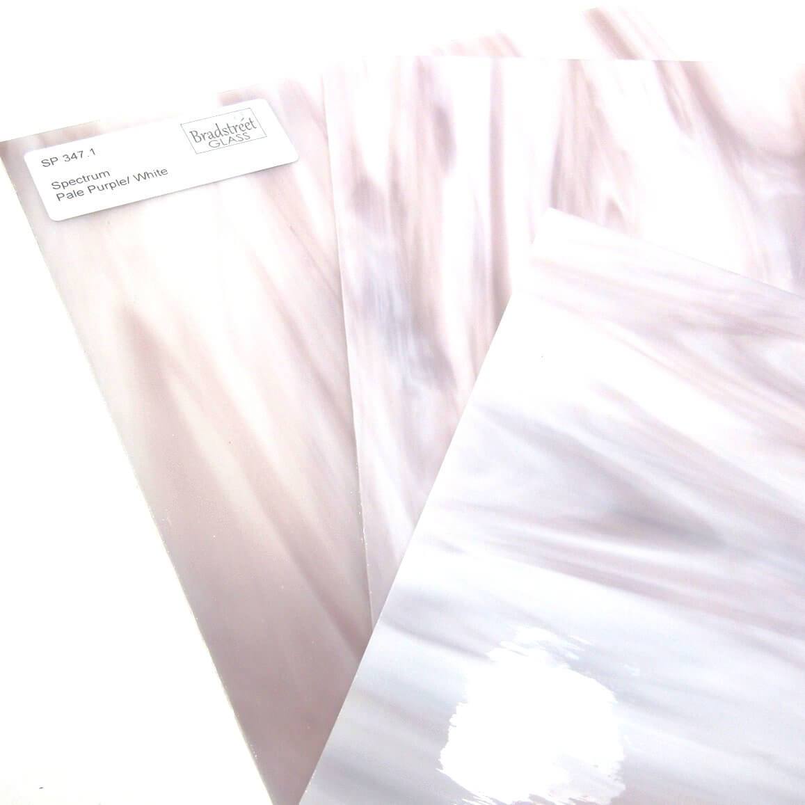 Oceanside SF347.1 Stained Glass Sheet Streaky Pale Purple and White Opal
