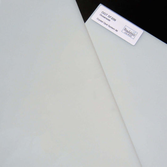 Bradstreet Glass Crystal Opal Stained Glass Sheet 96 COE Oceanside Fusible SF209