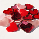 Precut Stained Glass Hearts, Red and Pink 1" Glass Hearts for Mosaics, Jewelry, Stained Glass Art, Package of 20 Glass Valentines, DIY Art Glass Supply
