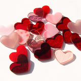 Precut Stained Glass Hearts, Red and Pink 1" Glass Hearts for Mosaics, Jewelry, Stained Glass Art, Package of 20 Glass Valentines, DIY Art Glass Supply
