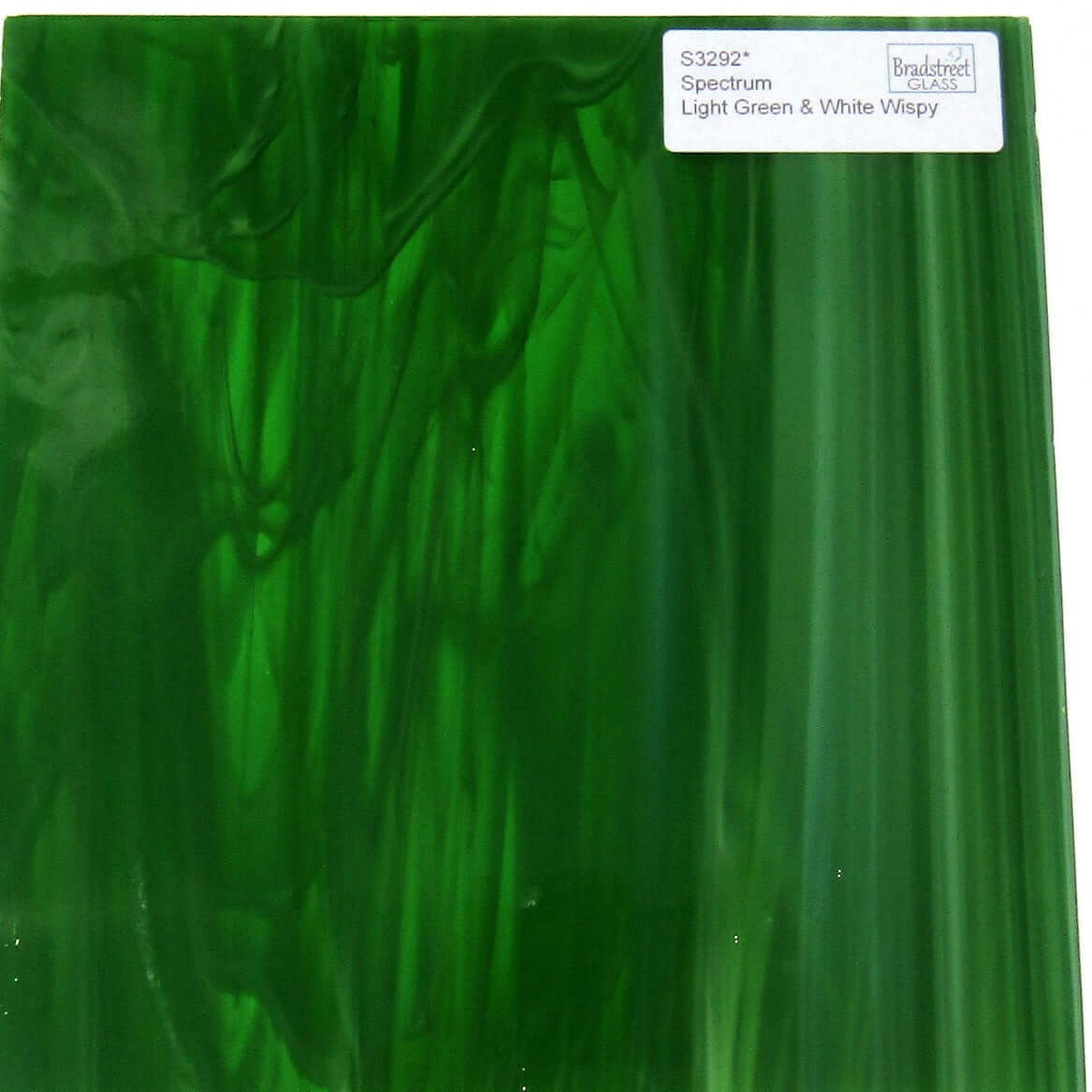 Light Green and White Wispy Stained Glass Sheet 96 COE Fusible Oceanside SF329.2