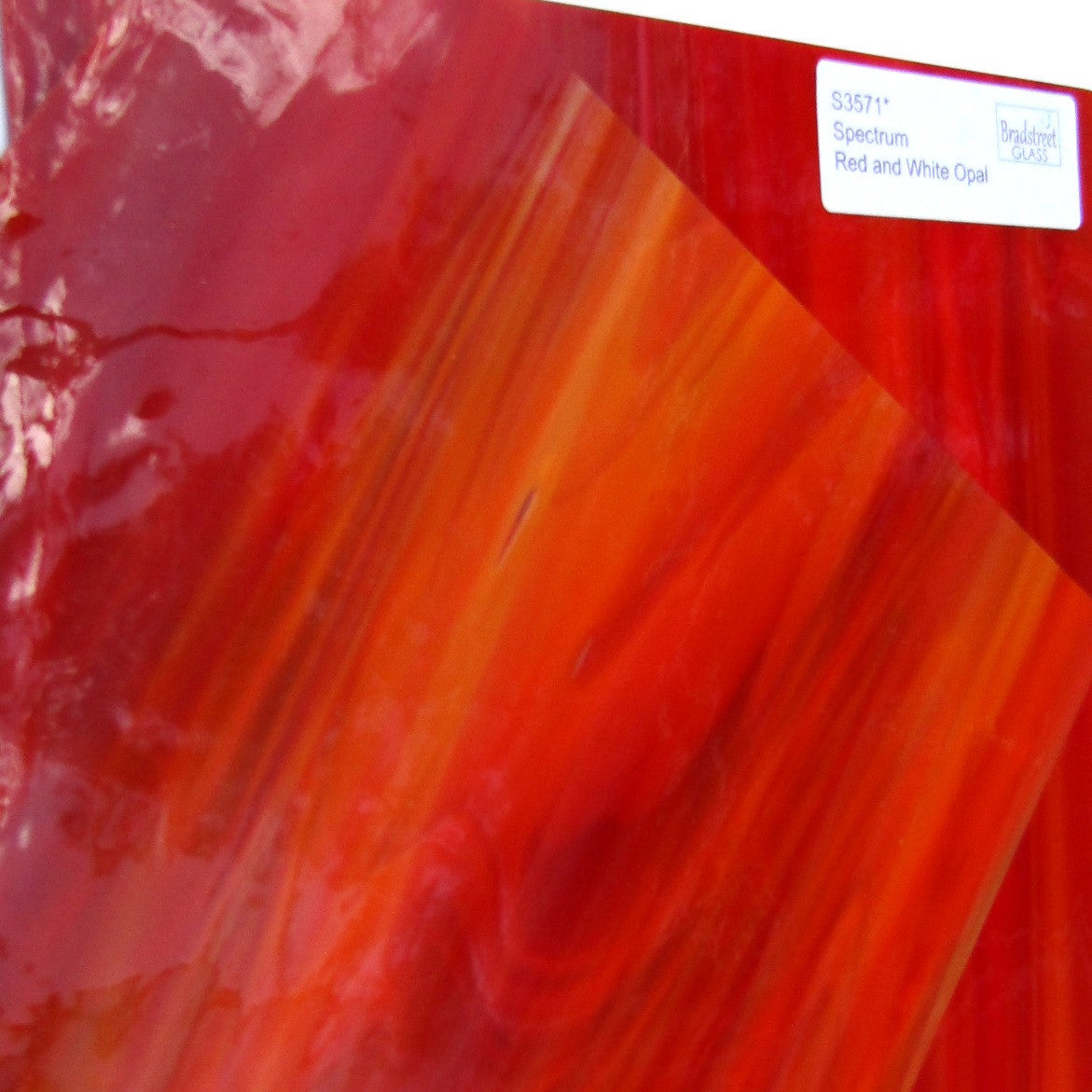 Spectrum Red and White Opal Stained Glass Sheet S3571