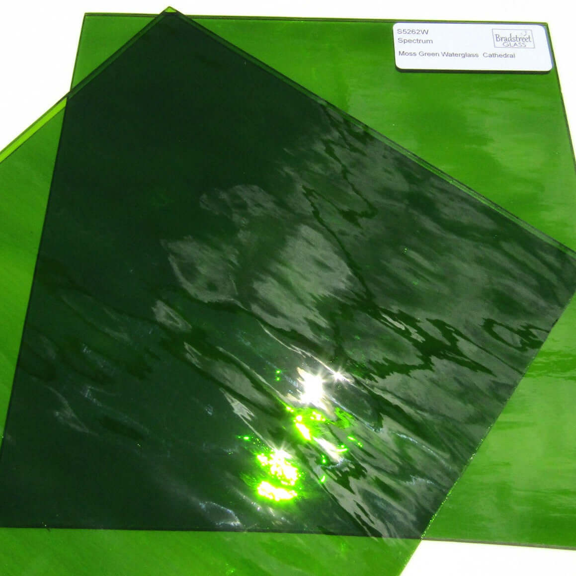 Bradstreet Glass Moss Green Waterglass Fusible Stained Glass Sheet 96 COE Oceanside SF526.2W