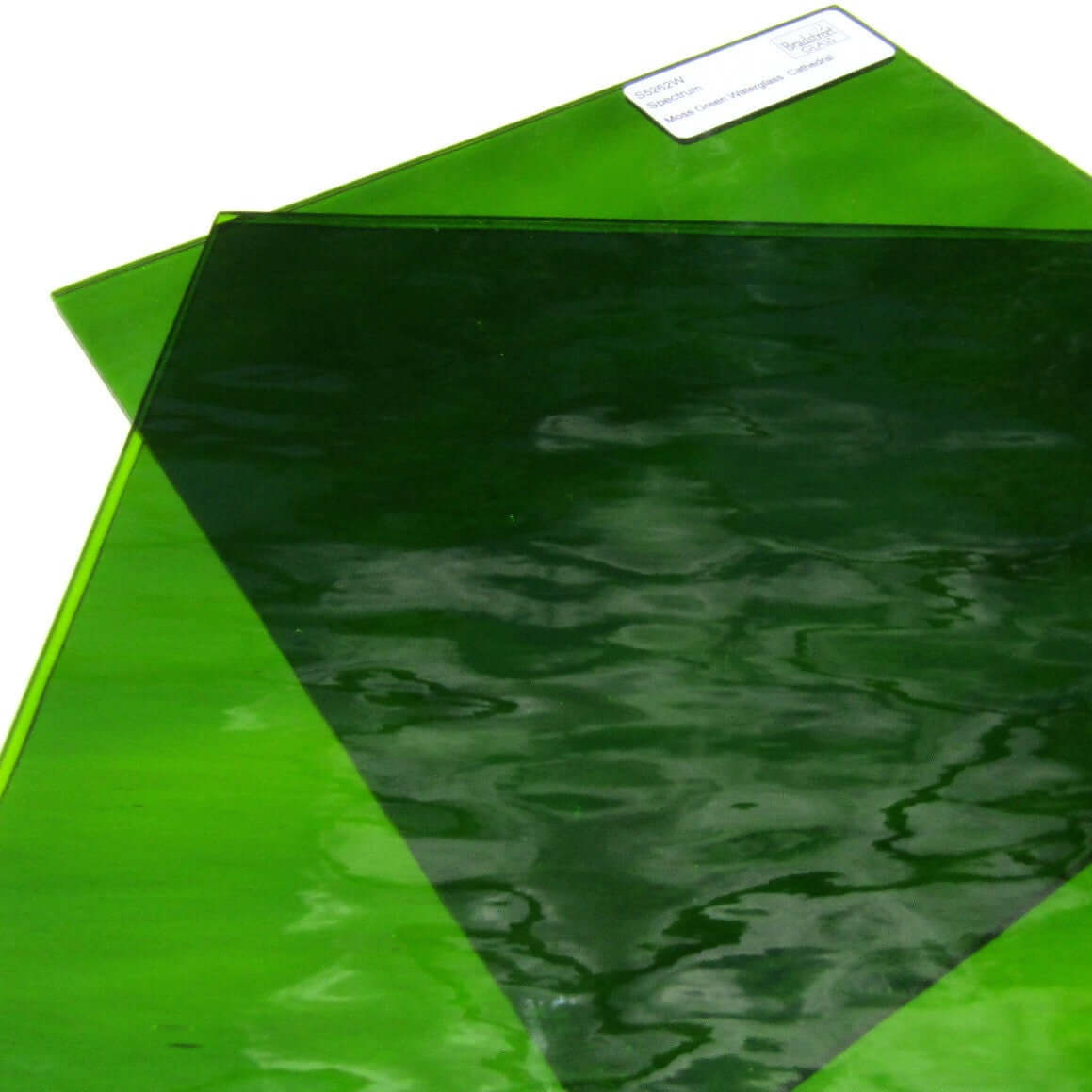 Bradstreet Glass Moss Green Waterglass Fusible Stained Glass Sheet 96 COE Oceanside SF526.2W