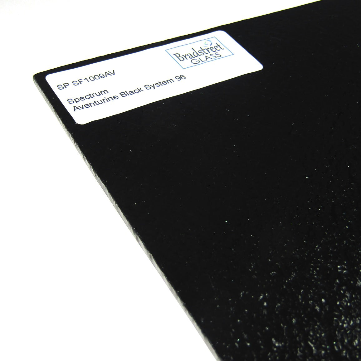 Black Aventurine Stained Glass Sheet System 96 Opaque Fusible Spectrum SF1009AV