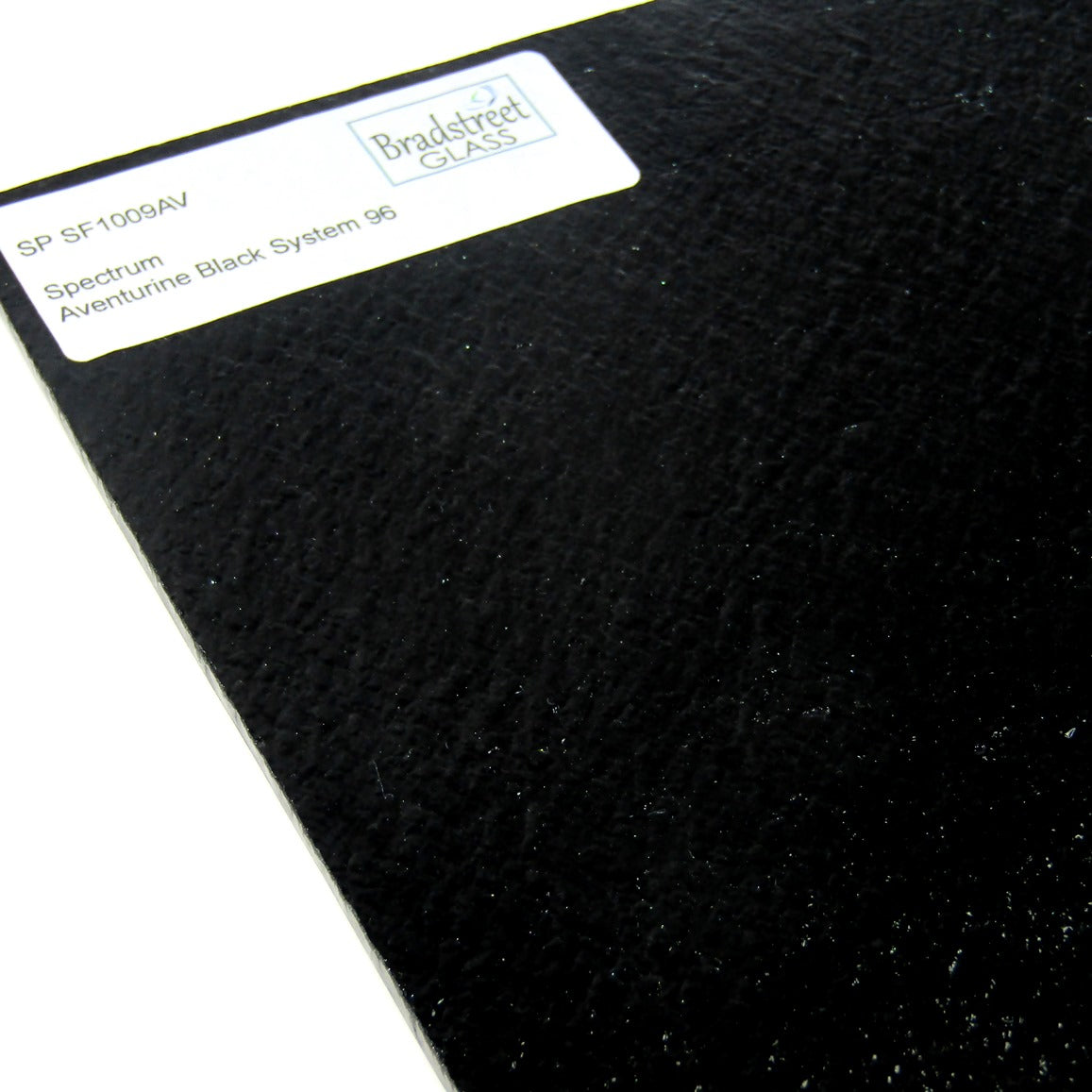 Black Aventurine Stained Glass Sheet System 96 Opaque Fusible Spectrum SF1009AV