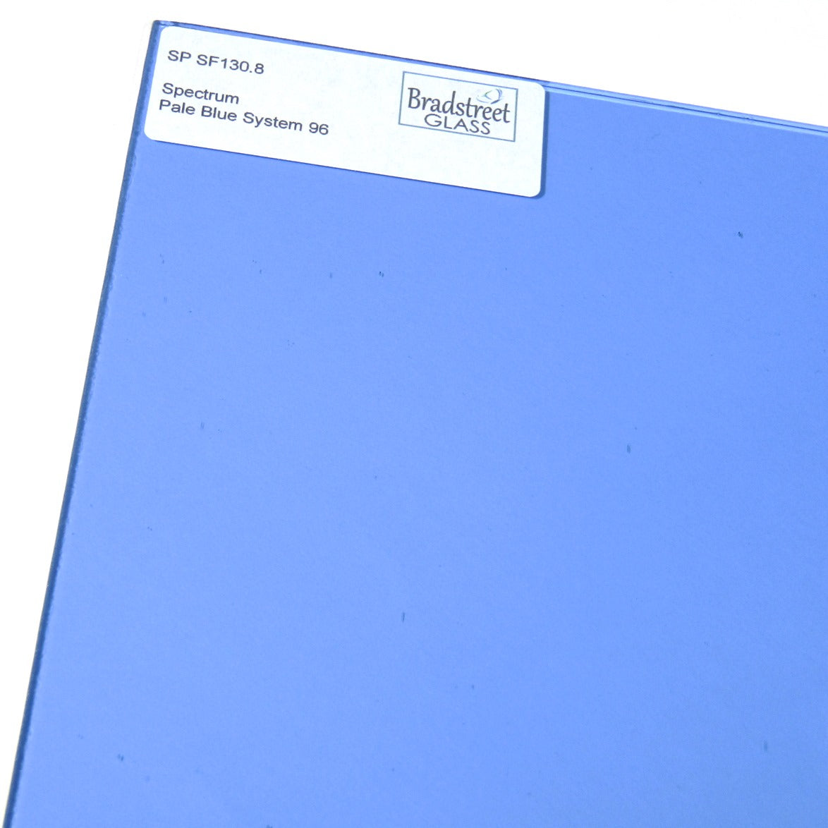 Pale Blue Fusible 8x8 Stained Glass Sheet 96 COE Transparent Cathedral Spectrum SF130.8