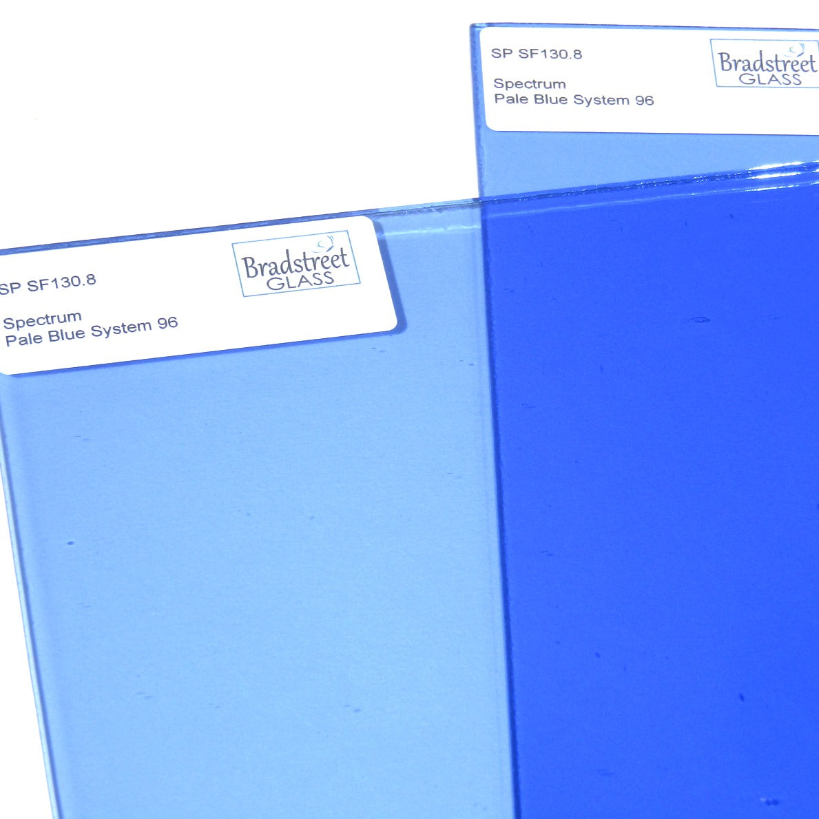 Pale Blue Fusible 8x8 Stained Glass Sheet 96 COE Transparent Cathedral Spectrum SF130.8