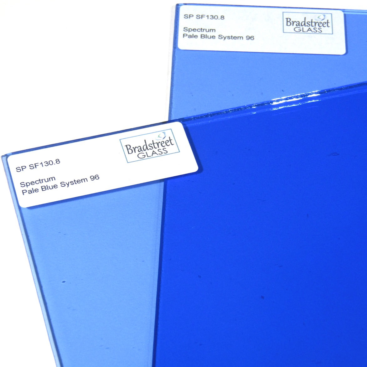 Pale Blue Fusible 8x8 Stained Glass Sheet 96 COE Transparent Cathedral Spectrum SF130.8