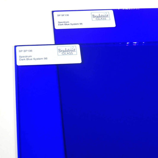 Dark Blue Transparent Stained Glass Sheet System 96 COE Fusible Cathedral Spectrum SF136