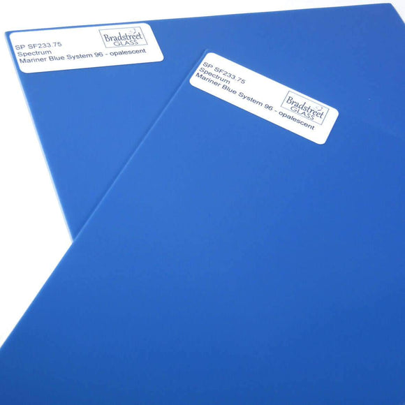 Mariner Blue Opal 8x8 Stained Glass Sheet 96 COE Opaque Fusible Spectrum SF233.75