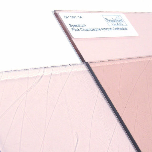 Pink Champagne Artique Cathedral Stained Glass Sheet Spectrum 591.1A