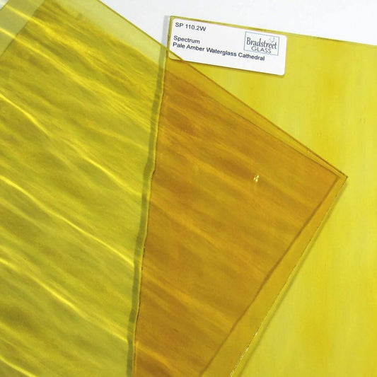 Pale Amber Stained Glass Sheet Waterglass Cathedral Spectrum 110.2W