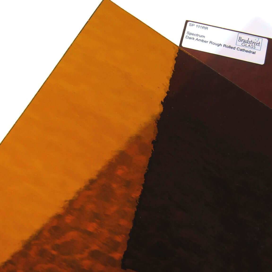 Dark Amber Rough Rolled Stained Glass Sheet Textured Cathedral Spectrum 111RR
