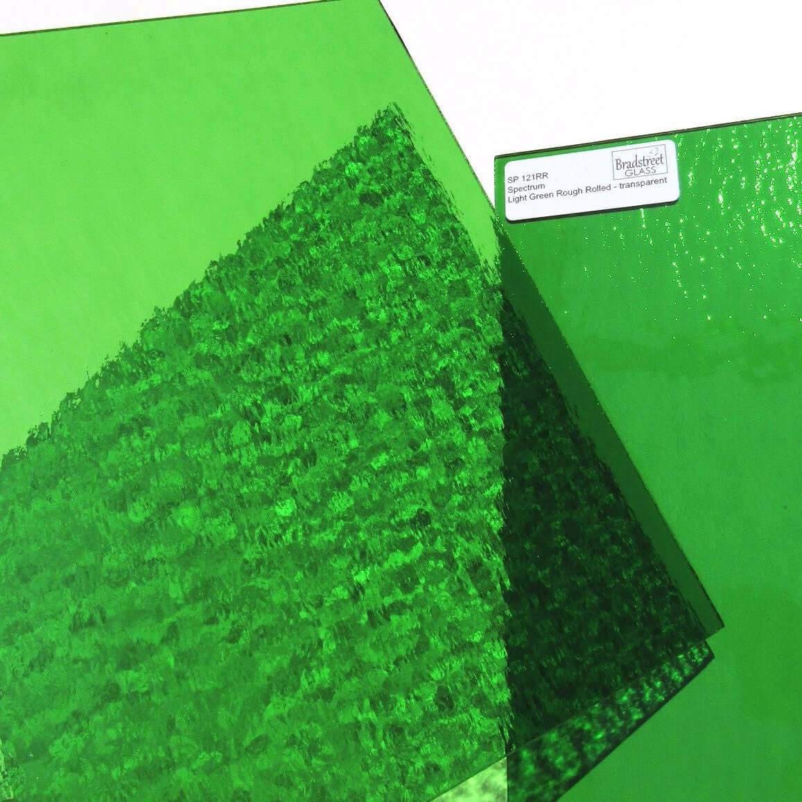 Light Green Rough Rolled Stained Glass Sheet 96 COE Oceanside Fusible SF121RR
